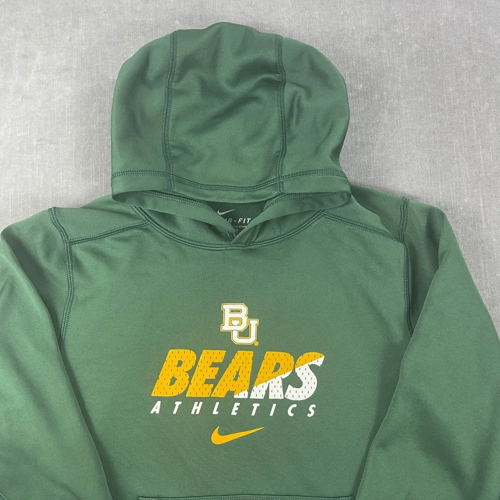 Baylor Bears Nike Youth Large Green Athletics Therma-FIT Hoodie
